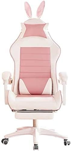Office Chair Computer Gaming Chair Reclining Armchair Internet Cafe Gaming Chair with Footrest Office Furniture Pink Chair (Color: Blue with Footrest) (Color : Purple no footrest) (Purple With