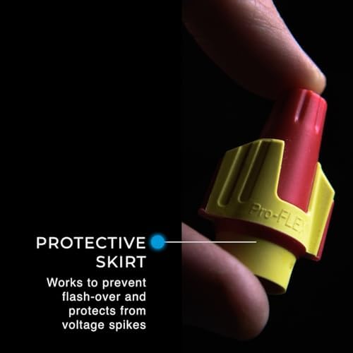 Ideal Electrical Twister Proflex (30-347) Red/Yellow Wire Connector, Bag of 250 — Smooth Twist-On Wire Nuts for 22 to 8 AWG with Comfort SureGrip and Flexible Skirt