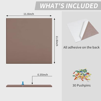 48" x 24" Cork Board Alternative, 8 Pack Felt Bulletin Board Tiles with 30 Adhesive Tabs Wall Push Pin Board for Office Classroom Bedroom Decor