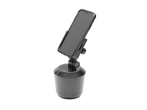 WeatherTech CupFone Two View – Adjustable, Universal Cup Holder Phone Mount Car & Truck Accessory – Best Design for iPhone & Smartphone Charging – Black Plastic Knobs - color: Black Plastic Knobs
