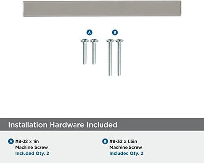 Amerock | Cabinet Pull | Polished Nickel | 3-3/4 inch (96 mm) Center to Center | Monument | 2 Pack | Drawer Pull | Drawer Handle | Cabinet Hardware
