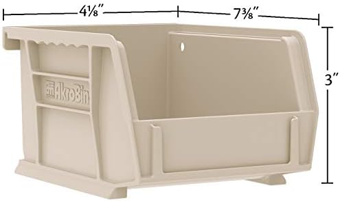 Akro-Mils 30220 AkroBins Plastic Storage Bins, 7"x4"x3", Blue, 24-Pack