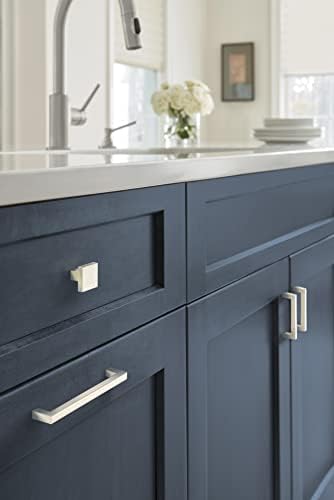 Amerock | Cabinet Pull | Polished Nickel | 3-3/4 inch (96 mm) Center to Center | Monument | 2 Pack | Drawer Pull | Drawer Handle | Cabinet Hardware
