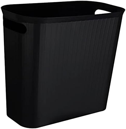 Small Bathroom Trash Can 3.5 Gallon Slim Plastic Garbage Can, Black