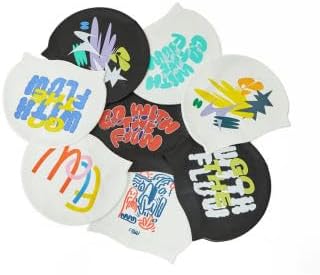 Unisex Silicone Swimming hat That Protects Hair and Ears, Pretty and Cool Artist Collaboration Design Swimming hat