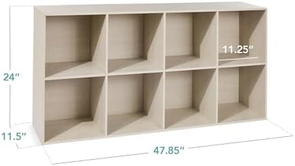 Best Choice Products 8-Cube Storage Organizer, 11in Shelf Opening, Bookcase, Display Shelf, Customizable w/ 3 Removable Back Panels – Whitewash
