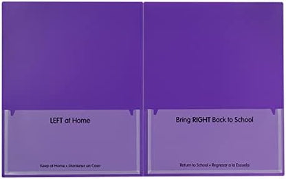C-Line Classroom Connector School-to-Home Folders, Purple, 25 per Box (32009) (Pack of 6)