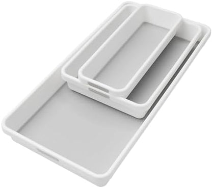 madesmart Classic 3 Bin Drawer Organizer Set, White