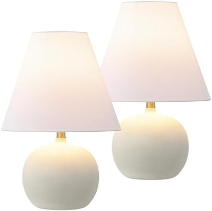 JONATHAN Y Asher 18.25" Gourd LED Table Lamp, Matte Cream, Set of 2