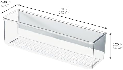 iDesign Magnetic Medium Clear Plastic Organizer Bins, 2-Pack