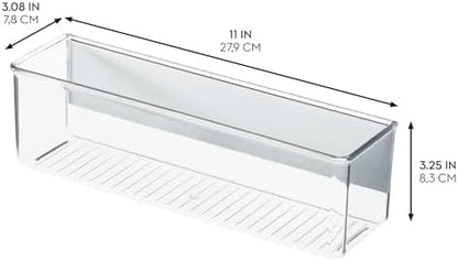 iDesign Magnetic Medium Clear Plastic Organizer Bins, 2-Pack