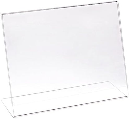 Azar Displays 112719 10" W x 8" H Horizontal L-Shaped Sign Holder-10pk