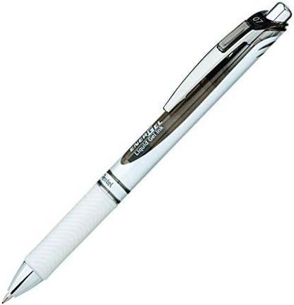 Pentel EnerGel Pearl Deluxe RTX Retractable Liquid Gel Pen, (0.7mm), Accent, Black Ink, Box of 12 (BL77PW-A)