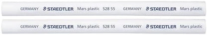 STAEDTLER Mars Plastic Eraser Refills - Latex-Free Erasers, Replacements for Refillable Holder, Home, School & Office, White, 2-Pack