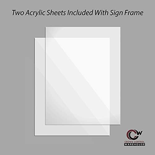 Crowd Control Warehouse Stanchion Post Top Sign Frame, 7 X 11 Inch Vertical