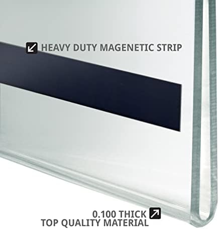 Azar Displays 129918 8.5" W x 2.5" H Horizontal U-Frame with Magnetic Strips Pack of 10