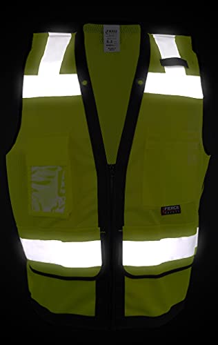SU300G Surveyors Class 2 Green Reflective Vest with Tablet Pockets | Meets ANSI/ISEA Standards - color: Green, size: 5X-Large