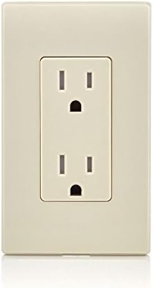 Leviton 15 Amp Decora Tamper-Resistant Duplex Electrical Wall Outlet, 10 Pack, T5325-TMP, Light Almond