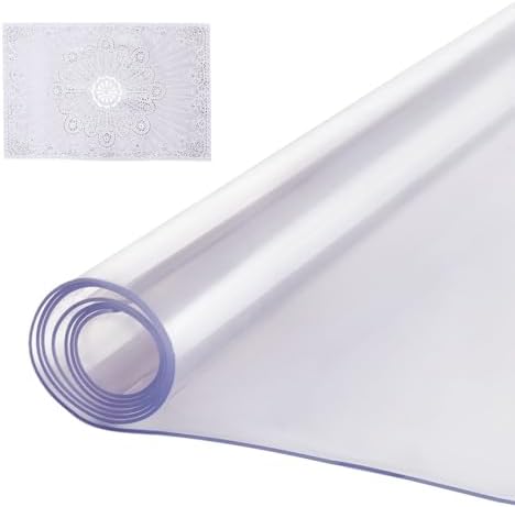 VEVOR Plastic Table Cover, 42 x 72 Inch 2.0 mm Thick Clear Rectangle PVC Desk Mat Protector, Waterproof & Easy Cleaning Desk Pad Tablecloth, for Office, Dresser, Dining Room, Night Stand