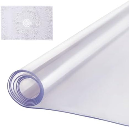 VEVOR Plastic Table Cover, 42 x 72 Inch 2.0 mm Thick Clear Rectangle PVC Desk Mat Protector, Waterproof & Easy Cleaning Desk Pad Tablecloth, for Office, Dresser, Dining Room, Night Stand