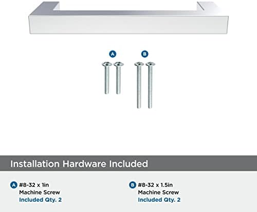 Amerock | Cabinet Pull | Polished Chrome | 3-3/4 inch (96 mm) Center-to-Center | Monument | 2 Pack | Drawer Pull | Drawer Handle | Cabinet Hardware