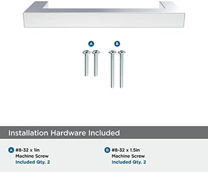 Amerock | Cabinet Pull | Polished Chrome | 3-3/4 inch (96 mm) Center-to-Center | Monument | 2 Pack | Drawer Pull | Drawer Handle | Cabinet Hardware