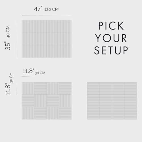 VIVELDA Large Bulletin Board 48x36- Office Wall Organizer to Replace Your Old Cork Boards for Walls for Office Decor -12-Pack Felt Wall Panels to Use in Home Office Decor, Classroom Decor (Slat Blue)