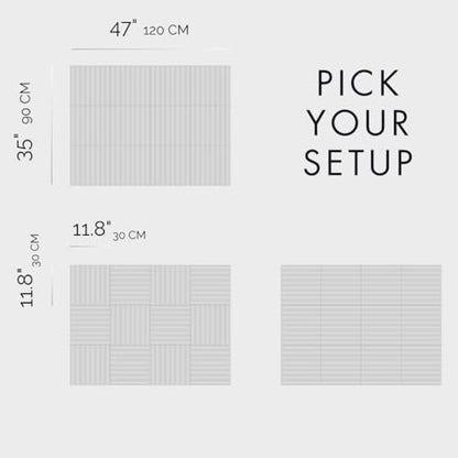 VIVELDA Large Bulletin Board 48x36- Office Wall Organizer to Replace Your Old Cork Boards for Walls for Office Decor -12-Pack Felt Wall Panels to Use in Home Office Decor, Classroom Decor (Slat Blue)