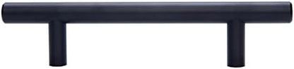 Amazon Basics Euro Bar Cabinet Handles, Drawer Pulls, 5.38-inch Length, 3-inch Hole Center, 1/2-inch Diameter, Matte Black, 10-Pack, AB1500-FB-10