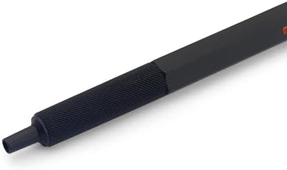 rOtring 600 Ballpoint Pen, Medium Point, Black Ink, Black Barrel, Refillable - Smooth Writing, Non-Slip Grip