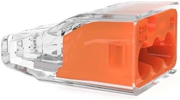 Ideal Electrical in-Sure Push-in Wire Connector, 3-Port (30-1333S), Bag of 10—Color Coded No-Twist Connectors for Solid and Stranded Wires