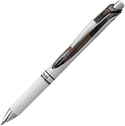 Pentel EnerGel Pearl Deluxe RTX Retractable Liquid Gel Pen, (0.7mm), Accent, Black Ink, Box of 12 (BL77PW-A)
