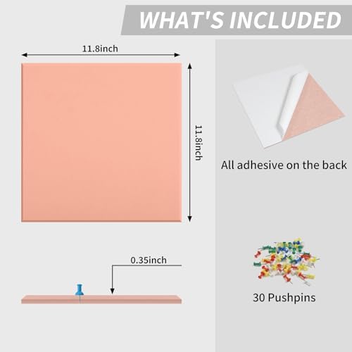 48" x 24" Cork Board Alternative, 8 Pack Felt Bulletin Board Tiles with 30 Adhesive Tabs Wall Push Pin Board for Office Classroom Bedroom Decor