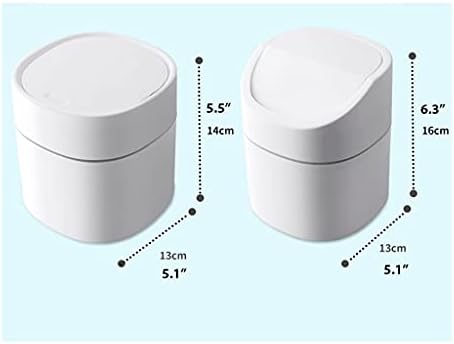 Trash can Plastic Mini Trash Can with Lid Modern Wastebasket for Bathroom Vanity Desktop Tabletop Or Coffee Table- 2 L-Blue/White Wastebasket (Color : Blue B Size : 2 Pack) (Blue B 1 Pack)
