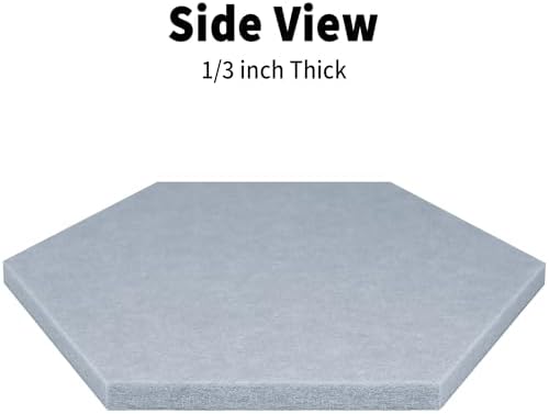 Hexagon Felt Bulletin Cork Board Tiles Peel and Stick, 10 Pack