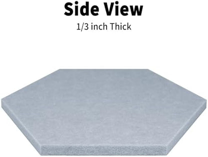 Hexagon Felt Bulletin Cork Board Tiles Peel and Stick, 10 Pack