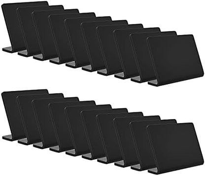 AITEE 20 Pack Acrylic Mini Chalkboard Signs Small Blackboards L-Shaped