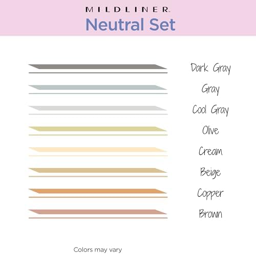 Zebra Pen MILDLINER No Bleed Highlighter, Neutral Vintage, Dual Tip, 8-Pack