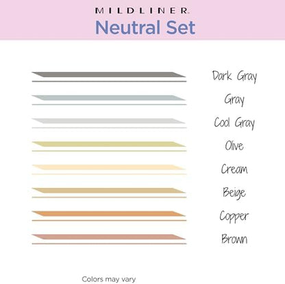 Zebra Pen MILDLINER No Bleed Highlighter, Neutral Vintage, Dual Tip, 8-Pack