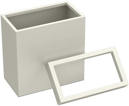 Gatco Modern Rectangle Wastebasket, Matte Pearl - Stainless Steel Trash Can with Removable Lid, Leakproof, 3 Gallon Capacity for Bathroom, Bedroom, Kitchen, or Office