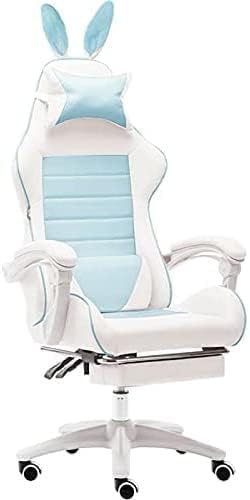 Office Chair Computer Gaming Chair Reclining Armchair Internet Cafe Gaming Chair with Footrest Office Furniture Pink Chair (Color: Blue with Footrest) (Color : Purple no footrest) (Purple With