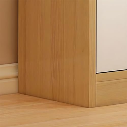 Closed Back Cabinet Wood Standard 9.5'' Wide Bookcase Bookshelf Storage Rack Multi-layered Storage Shelf Cabinet Display Unit Integrated Against the Wall Natural/White 55.1"L x 9.4"W x 70.9"H
