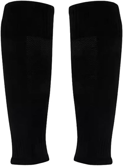 2 Set Anti-Slip Grip Soccer Socks with Shin Guard Sleeves, Sports Athletic Socks for Men Women
