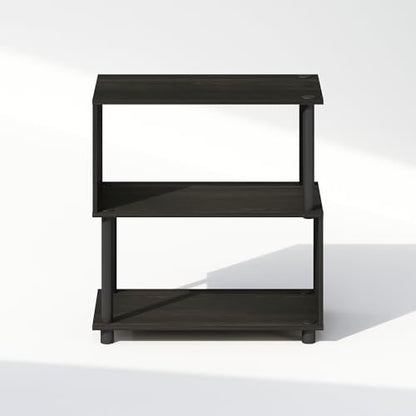 Furinno Reed 3-Tier Geometric Book Shelf with Open Shelf, Espresso