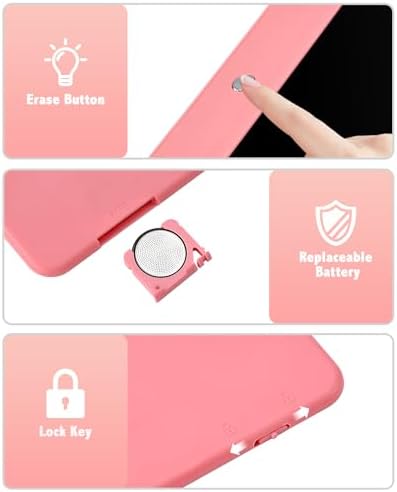 PINKCAT LCD Writing Tablet, Doodle Board Toys Gifts for 3-8 Year Old Girls Boys, 10 Inch Mess Free Coloring Books, Drawing Pad for Kids, Gifts for Toddler Christmas Stocking Stuffers Travel, Baby Pink