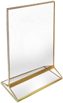 Azar Displays 152792-GLD-10PK Gold Trim Double-Sided Clear Acrylic Frames – Elegant Display Frames for Weddings, Events, and Photos | Premium 4X6 Tabletop Sign Holders (10-Pack)