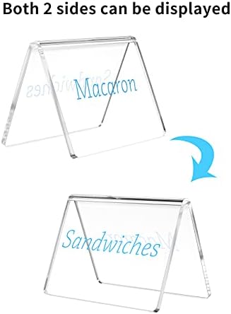 AITEE 10 Pack Acrylic Mini Chalkboard Signs Clear Tabletop Signs V-Shaped