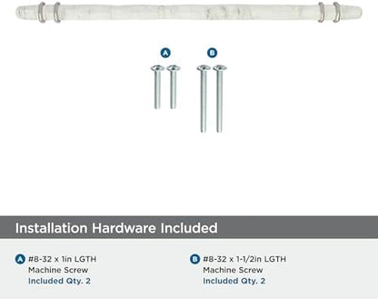 Amerock 10-1/16" Carrione Marble White/Polished Nickel Drawer Pull