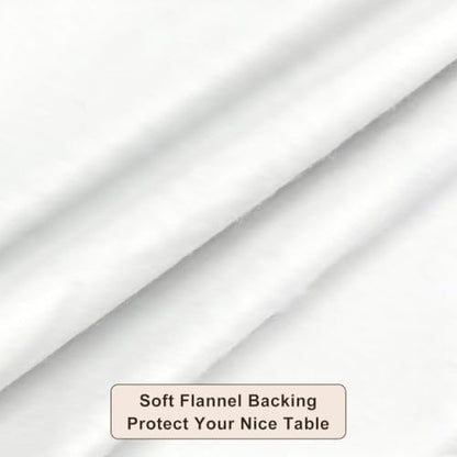 LIBERECOO Heavy Duty Vinyl Tablecloth with Flannel Backing Waterproof Oil-Proof Plastic Table Cloth Stain-Resistant Wipeable Rectangle or Square Table Cover for Indoor and Outdoor 60 x 84 Inch