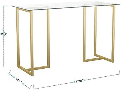 Martha Stewart Eli Glass Top Home Office Desk,